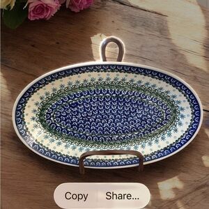 Polish Pottery Boleslawiec Poland Oval 14” Plate Platter
